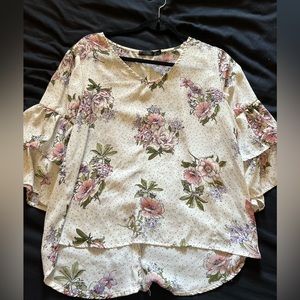 Flowing Bell Sleeve Floral Top by Cure
